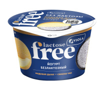 Йогурт безлактозный FREE «Медовая дыня и семена чиа». 2,7%, 180г 1/6