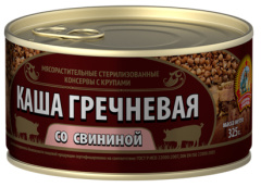 Каша гречневая со свининой КТК 325г 1/24
