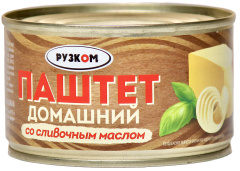 Паштет "Домашний" со сливочным маслом 230 г 1/24 ТУ ТМ Рузком
