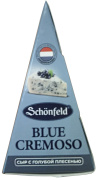 Сыр мягкий с благородной голубой плесенью "Blue Cremoso" т.м."Schonfeld" 50%, 100г/5 шт