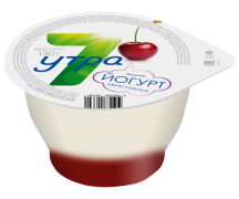 Йогурт двухслойный ВИШНЯ тм "7 Утра" 130гр 1/8