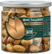 Фисташки жареные соленые с шафраном пластик банка ТМ "Seven Nuts" 175г 1/8