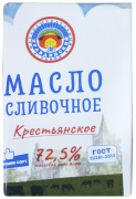 Масло сливочное Крестьянское 72,5% 180г ГОСТ 1/40 Правдинский МСЗ