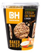 Хлебцы цельнозерновые овсяные с луком Baker House 90гр 1/8
