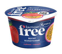 Йогурт безлактозный FREE «Клубника-Маракуйя». 2,7%, 180г 1/6