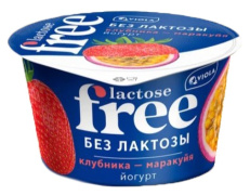 Йогурт безлактозный FREE «Клубника-Маракуйя». 2,7%, 180г 1/6