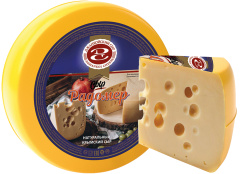 Сыр полутвердый "Радомер" (тип Маасдам) круг м.д.ж. 45%, ТМ Джанкойский сыр 6,5кг/13кг