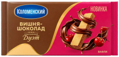 Вафли Дуэт Вишня-шоколад Коломенские 200г 1/20