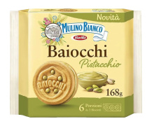 Печенье песочное БАЙОККИ с фисташковой начинкой 168гр 1/9