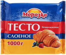 Тесто слоеное б/д Морозко 1кг 1/8
