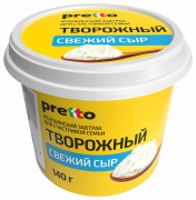 Творожный сыр Сливочный тм "Pretto" 140гр 65% пл/ст 1/8