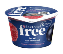 Йогурт безлактозный FREE «Малина-Черная смородина». 2,7%, 180г 1/6