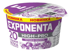 EXPONENTA HIGH-PRO со вкусом ЧЕРНИКА-МАЛИНА стакан 160гр 1/12 шт