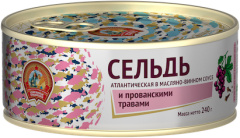 Сельдь атл. в масл-вин. соусе и прованскими травами 240 гр КТК 240 гр 1/24