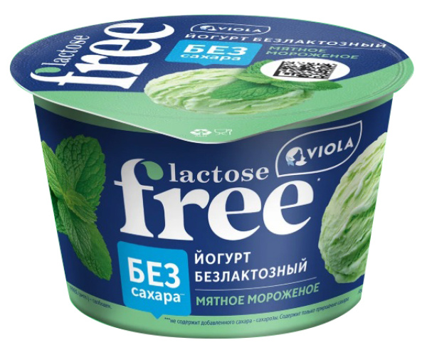 Йогурт безлактозный FREE «Мятное мороженое». 2,7%, 180г 1/6