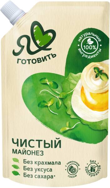 Майонез "Я люблю готовить" чистый 67% 350мл пакет 1/12
