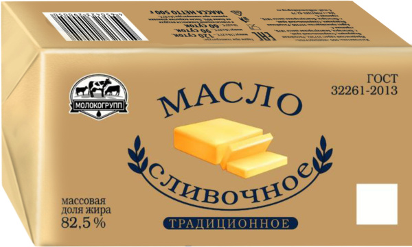 Масло сливочное крестьянское 72,5% МОЛОКОГРУПП 500гр
