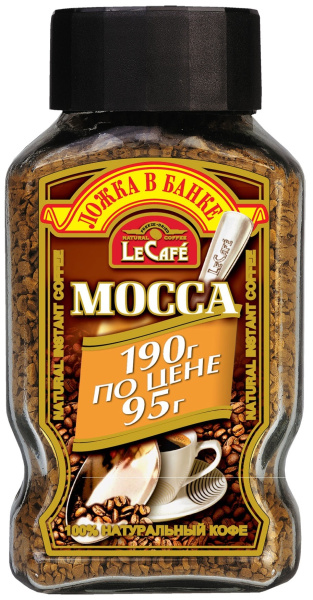 Кофе растворимый Le Café Mocca, ст.б., 95+95г (*12)