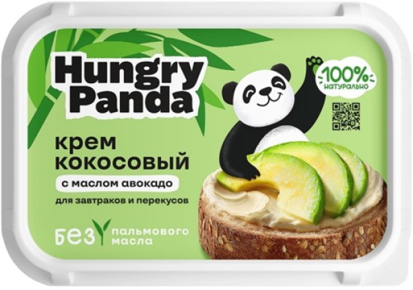 Кокосовый крем с маслом авокадо ТЗ Hungry Panda 60% 200гр 1/11