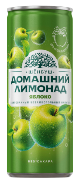 Домашний лимонад газированный «Яблоко» 0.45л жб 1/6