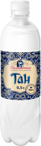 Напиток кисломолочный Тан "Долголетие" 0,1% млж. 0,5л ПЭТ 1/12