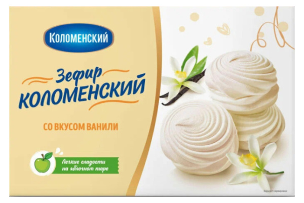 Зефир со вкусом ванили Коломенский 250г 1/12