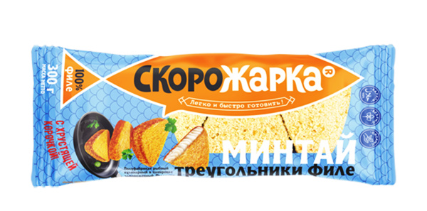 Треугольники из филе минтая 300г/8 ТМ Скорожарка