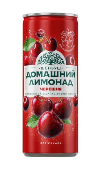 Домашний лимонад газированный «Черешня» 0.45л жб 1/6