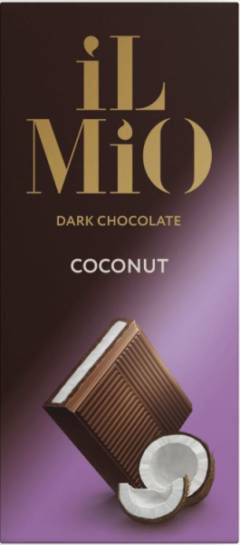 Шоколад темный с кокосовой начинкой IL MIO 90г 1/25