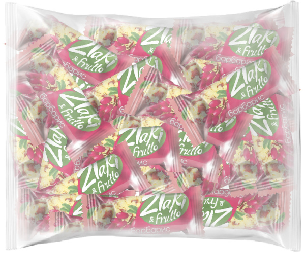 Конфеты мультизлаковые с белой глазурью Zlaki&frutto барбарис 200гр 1/20 пакет