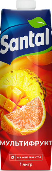 Нектар Santal "Мультифрукт" 1л Prisma 1/12