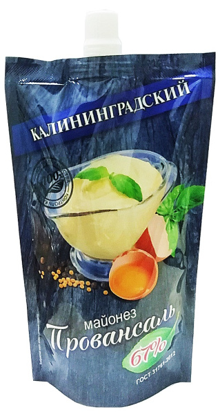 Майонез Калининградский ГОСТ 67% дой-пак 330 гр 1/18 шт
