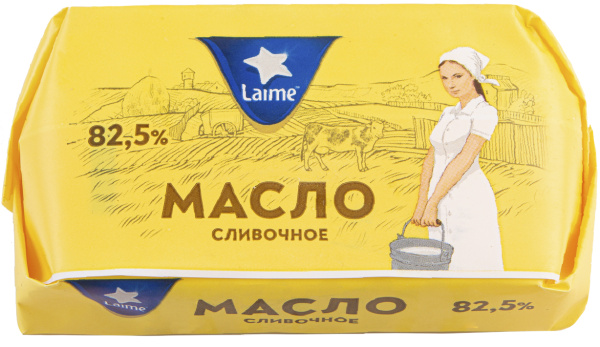 Масло сливочное "Традиционное" ТЗ LAIME 82,5%, фас. фольга 180гр/8шт БЗМЖ