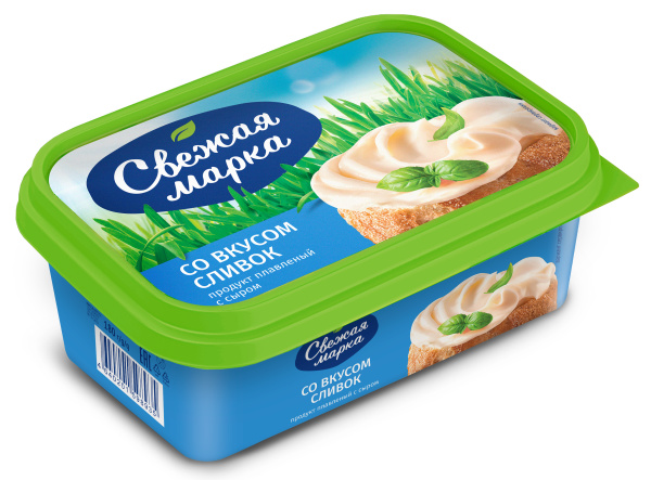 ПС плавленый "Со вкусом сливок" тм "ТМ Свежая марка" 55% 180г ванночка 1/12