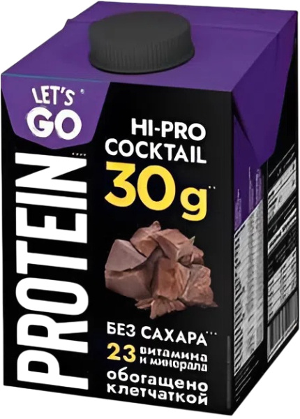 Коктейль ШОКОЛАД Let's Go 0%(безлактозный, высокобелковый) 500г 1/6
