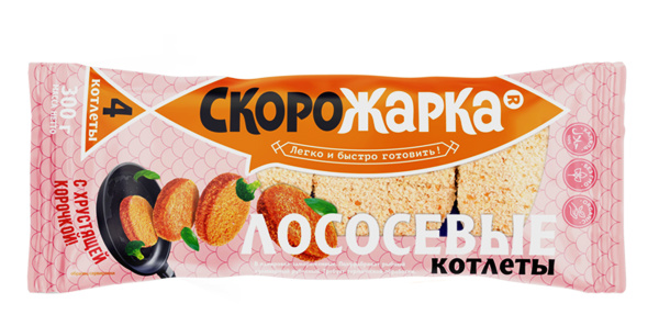 Котлеты из рыбы лососевых пород 300г/8 ТМ Скорожарка