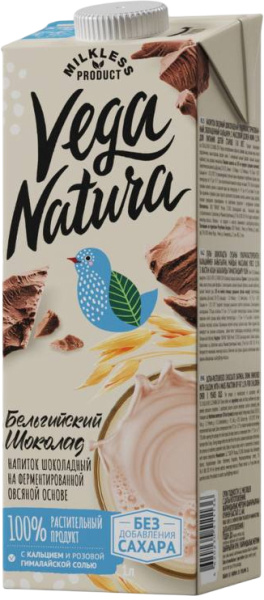 Напиток Овсяный Шоколадный тм "Vega Natura" мдж. 1,5% 1л 1/6