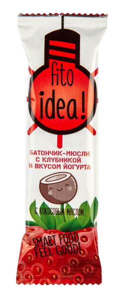 Батончик мюсли Клубника/Йогурт "Fitoidea" 25г 1/20