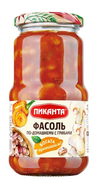 Фасоль по-домашнему с грибами Пиканта 470 г 1/6