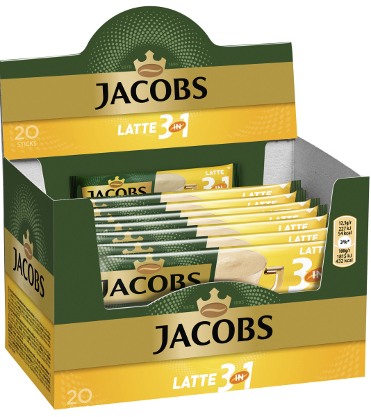 Кофе растворимый Jacobs 3 in 1 LATTE 20x12.5г 1/6