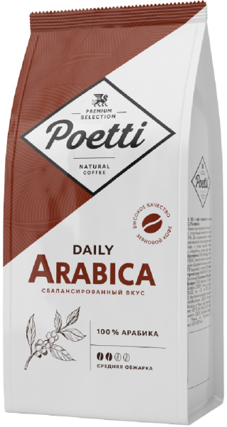 Кофе в зёрнах Poetti Daily Arabica 250 гр 1/12