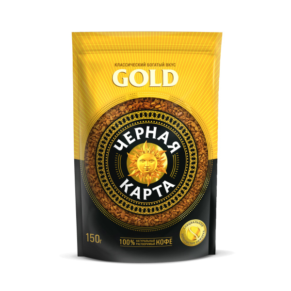 Кофе растворимый Черная Карта Gold, пакет, 150г (*6)