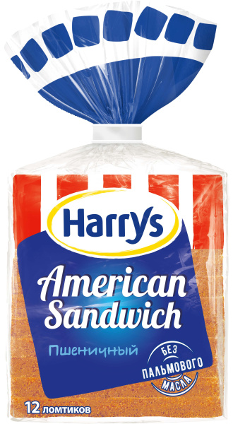 Сандвичный хлеб пшеничный HARRYS 705гр 1/10