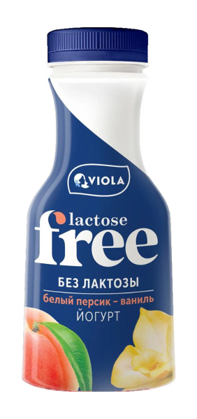 Йогурт безлактозный FREE Персик-Ваниль 1,1% ПЭТ-бутылка 270г 1/6