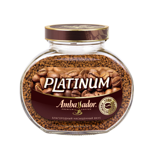 Кофе растворимый Ambassador Platinum, ст.б., 95г (*6)