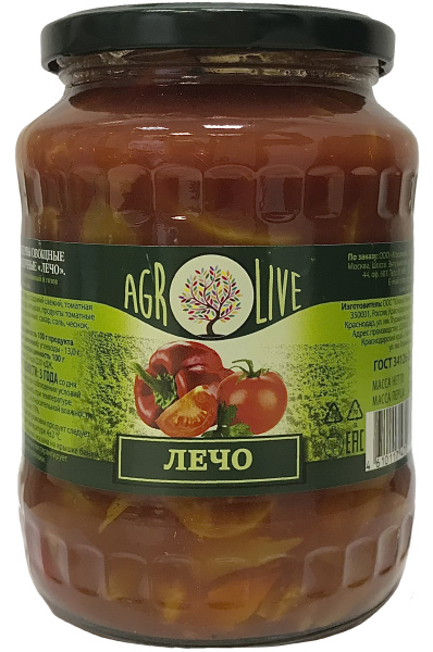 Лечо ТМ Agrolive 720 мл ГОСТ с/б твист, 1/8
