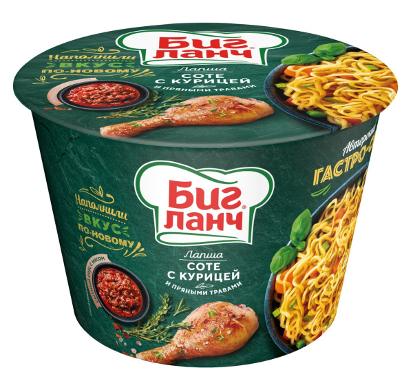 Лапша БП "БИГ ЛАНЧ" соте с курицей и пряными травами 90гр 1/24 ведро