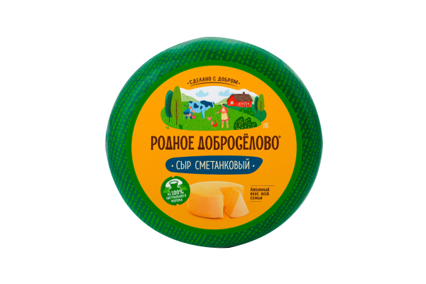 Сыр "Сметанковый" Доброселово, 5 кг/2шт Сыр "Сметанковый" Доброселово, 5 кг/2шт