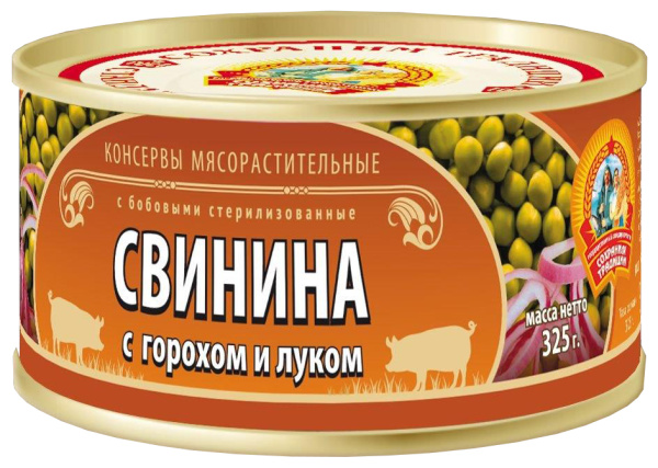 Свинина с горохом и луком ГОСТ КТК 325г 1/24