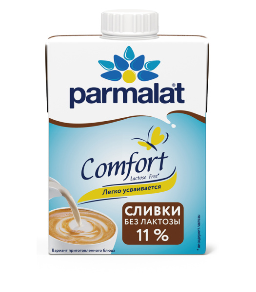 Сливки ультрапаст. "Пармалат" безлактозные 11% 0,5 кг 1/12